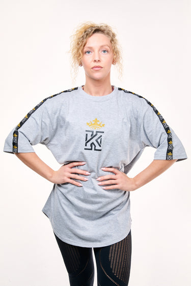 Grey women T-Shirt Logo Shoulder Tape