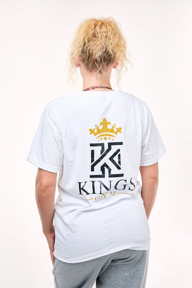 White Gym T-Shirts Women-Back