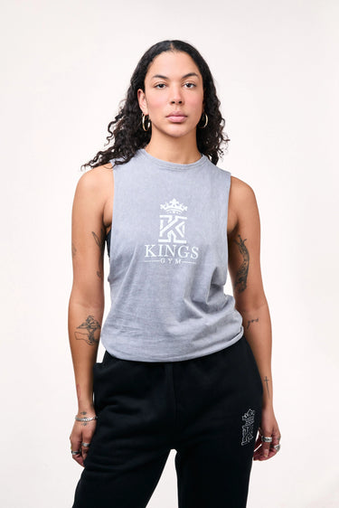 Grey Women Dark & Light Grey Tank Top