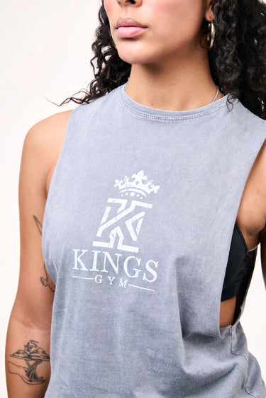 Grey Women Dark & Light Grey Tank Top Front