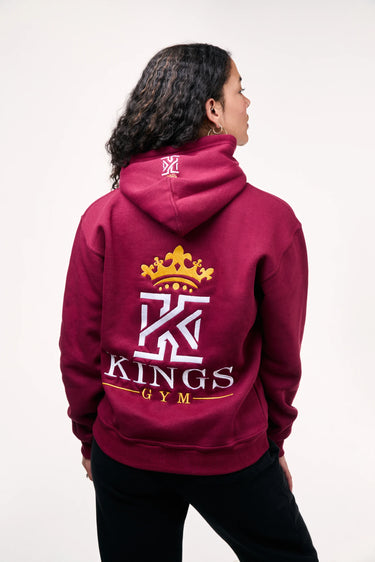 kings gym burgundy hoodies back