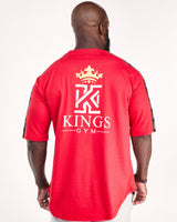 red T-Shirt with Kings Gym Logo Shoulder Tape back