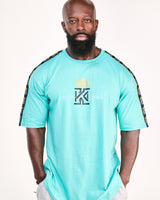 mint T-Shirt with Kings Gym Logo Shoulder Tape front