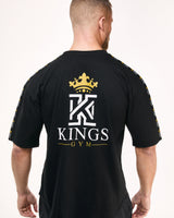 black T-Shirt with Kings Gym Logo Shoulder Tape back