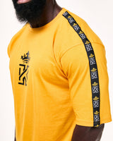 yellow T-Shirt with Kings Gym Logo Shoulder Tape back