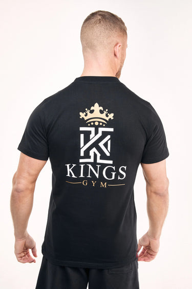 Black Classic Muscle Fit Gym T-Shirts Back