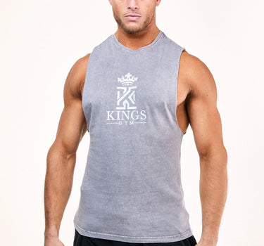 Dark & Light Grey Tank Top Front-1