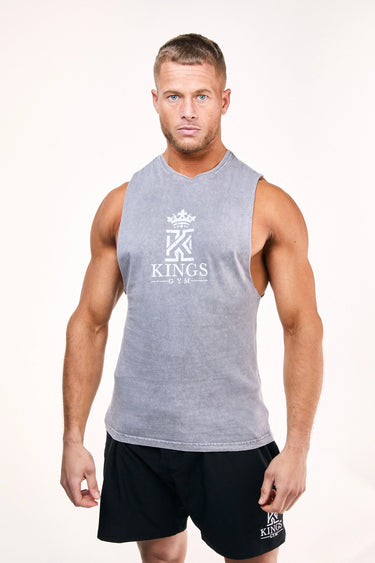 Dark & Light Grey Tank Top Front-1