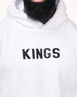 white Kings Fleece Hoodie Front