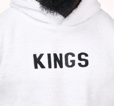 white Kings Fleece Hoodie Front
