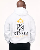 white Kings Fleece Hoodie Back