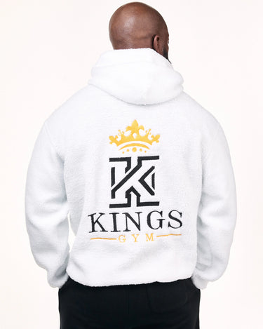white Kings Fleece Hoodie Back