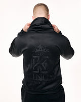 black Premium Gym Hoodie Men back