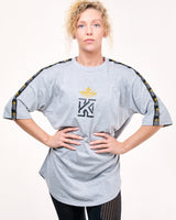 Grey  women T-Shirt Logo Shoulder Tape