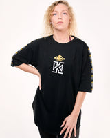 Black women T-Shirt Logo Shoulder Tape