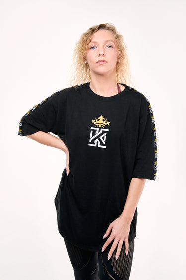 Black women T-Shirt Logo Shoulder Tape