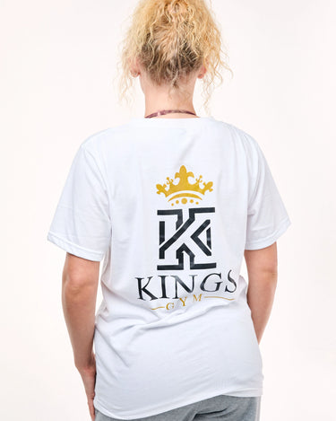 White Gym T-Shirts Women-Back