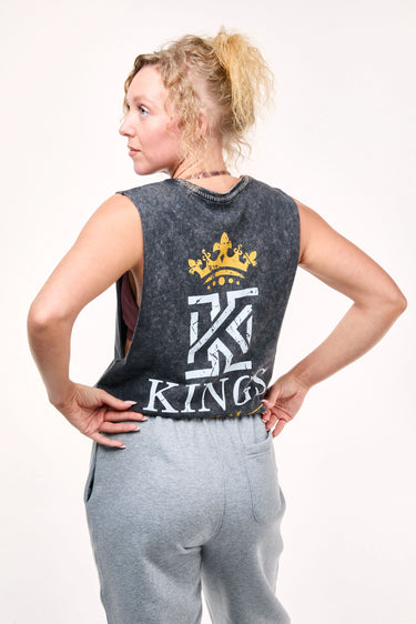 Women Dark & Light Grey Tank Top Back