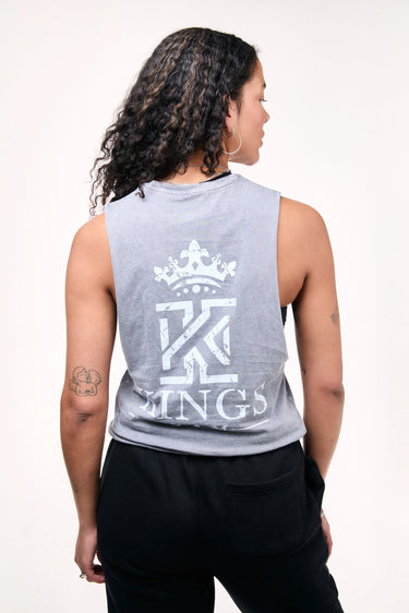 Grey Women Dark & Light Grey Tank Top Back