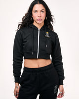 zip black cropped hoodies