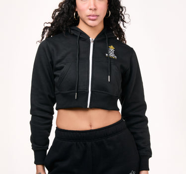 zip black cropped hoodies