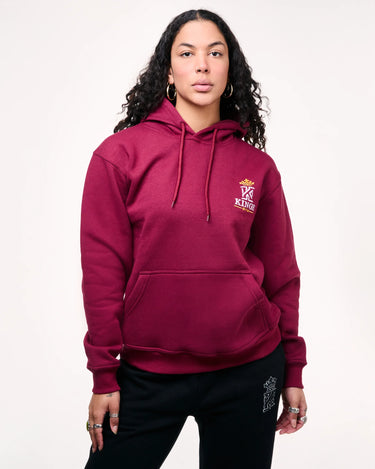 kings gym burgundy hoodies front