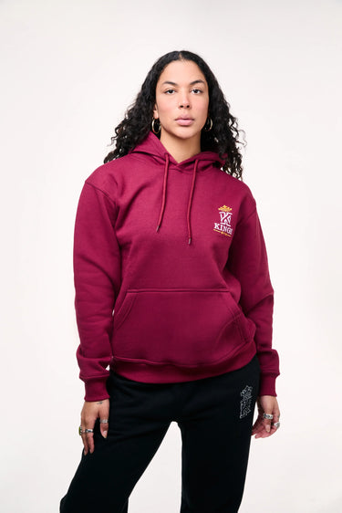 kings gym burgundy hoodies front