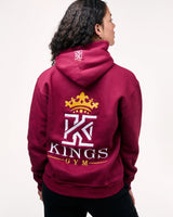 kings gym burgundy hoodies back