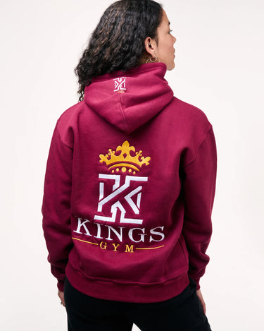 kings gym burgundy hoodies back