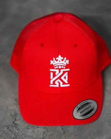 KingsGymRedandWhiteMeshSnapback