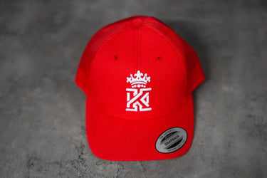 KingsGymRedandWhiteMeshSnapback