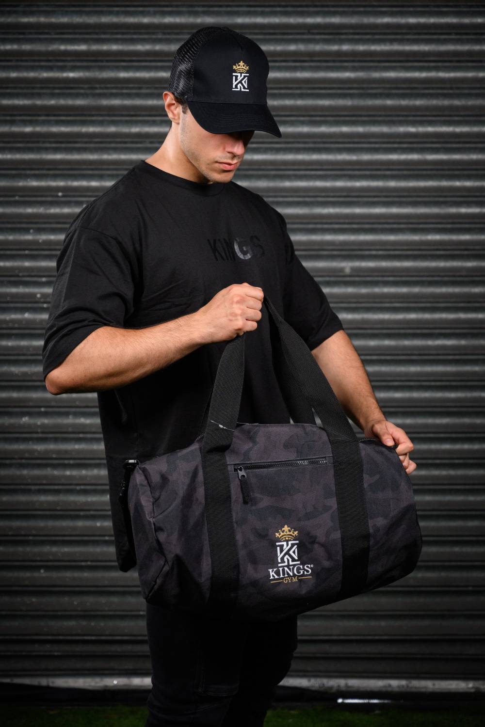King Gym Barrel Bag Black Camo1_1