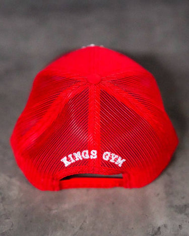 KingsGymRedandWhiteMeshSnapback