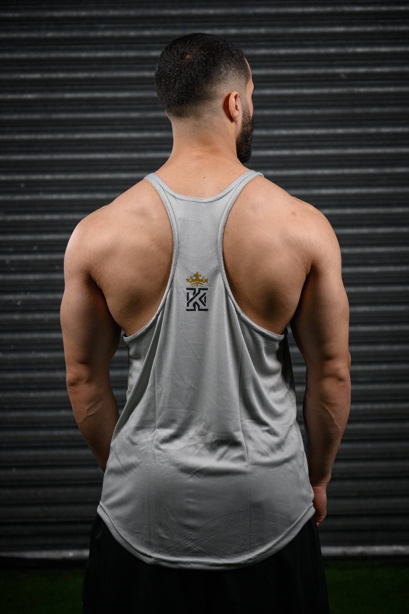 Kings Gym Vest Grey Back01