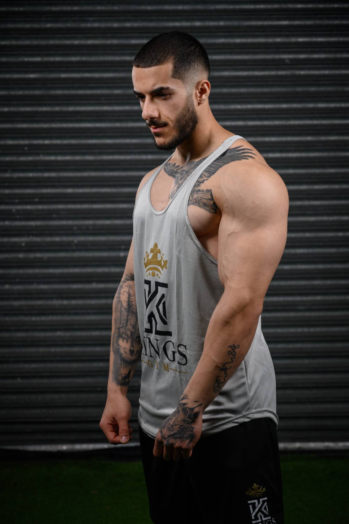 Kings Gym Vest Grey Side01