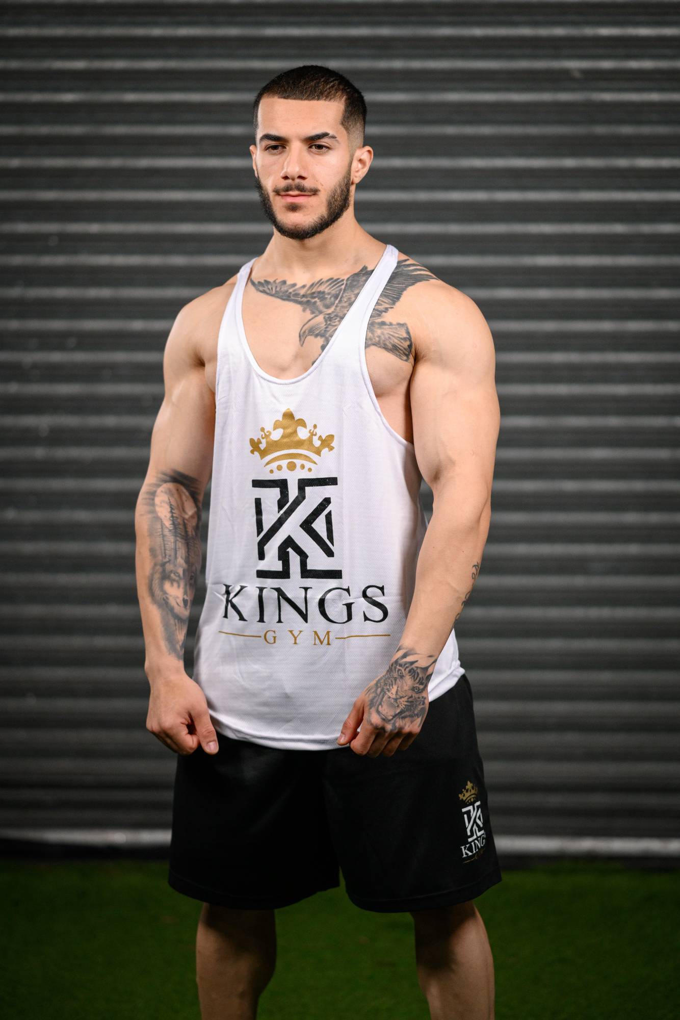 Kings Gym Vest White Front01