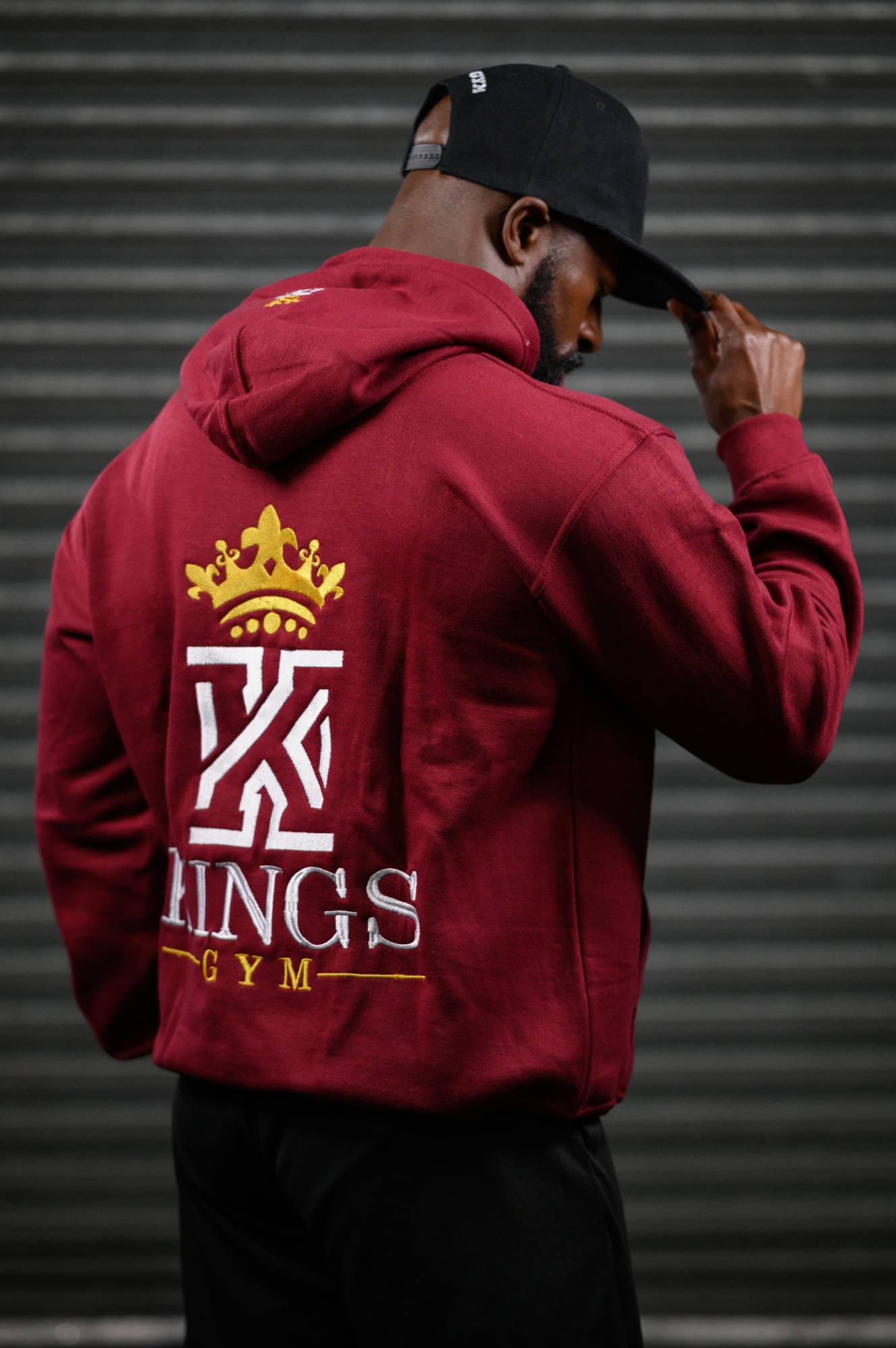 Kings Classic Fit Hoody Burgandy Mens Back02