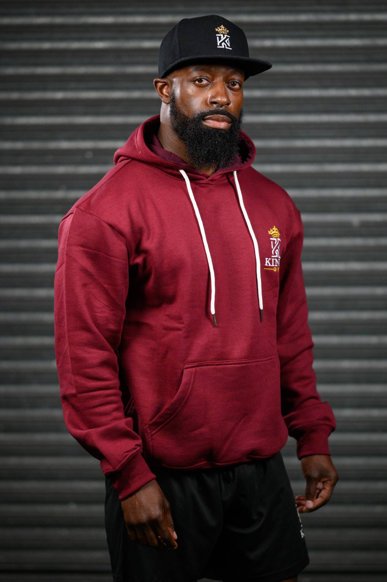 Kings Classic Fit Hoody Burgandy Mens Front01